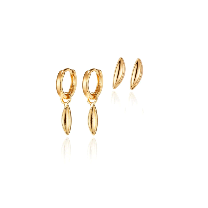 Jenny Bird Teeni Huggie & Stud Set Gold Earrings