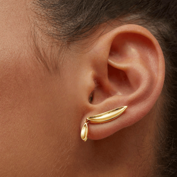 Jenny Bird Studio Climber Gold Earrings