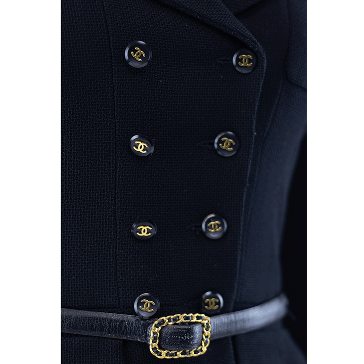 Chanel Vintage Belted Black Blazer