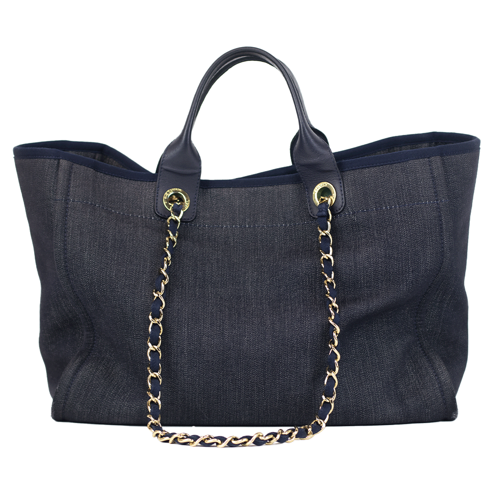 Chanel Large Deauville Denim Shopping Tote