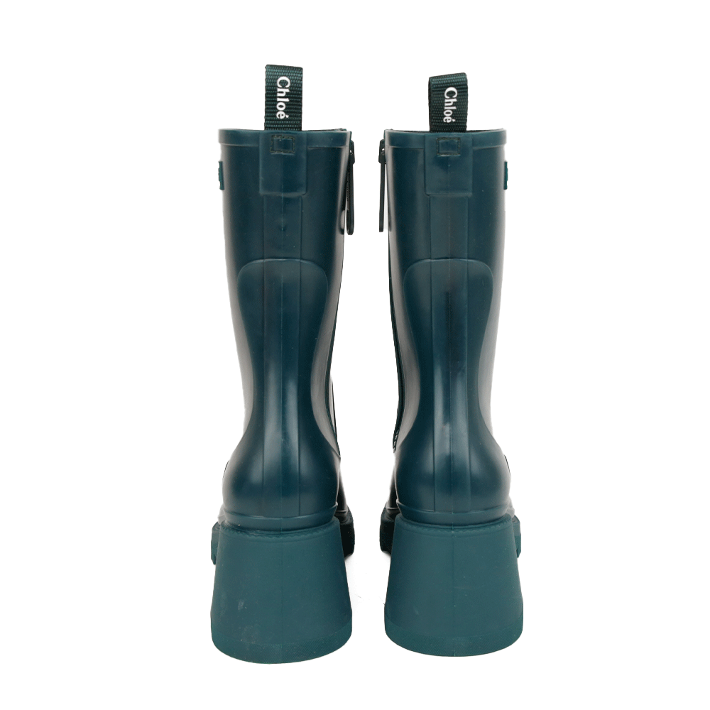 Chloé Teal Rubber Betty Rain Boots