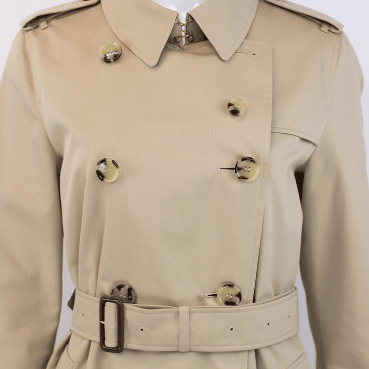 Burberry The Kensington Beige Cotton Trench Coat