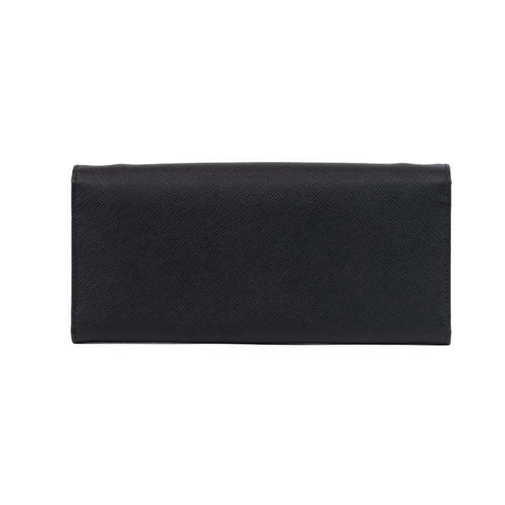 Prada Black Saffiano Lux Continental Wallet