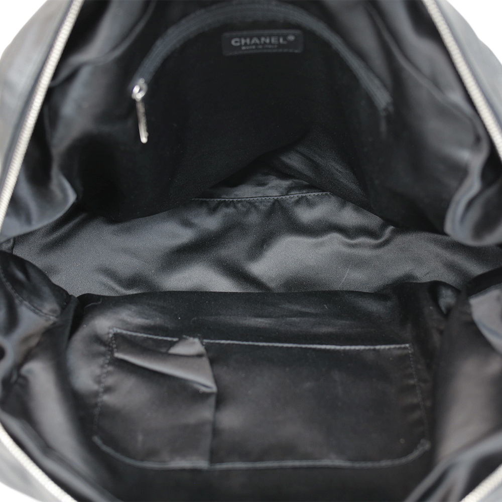 Chanel Black Leather Sharpei Bowler Bag