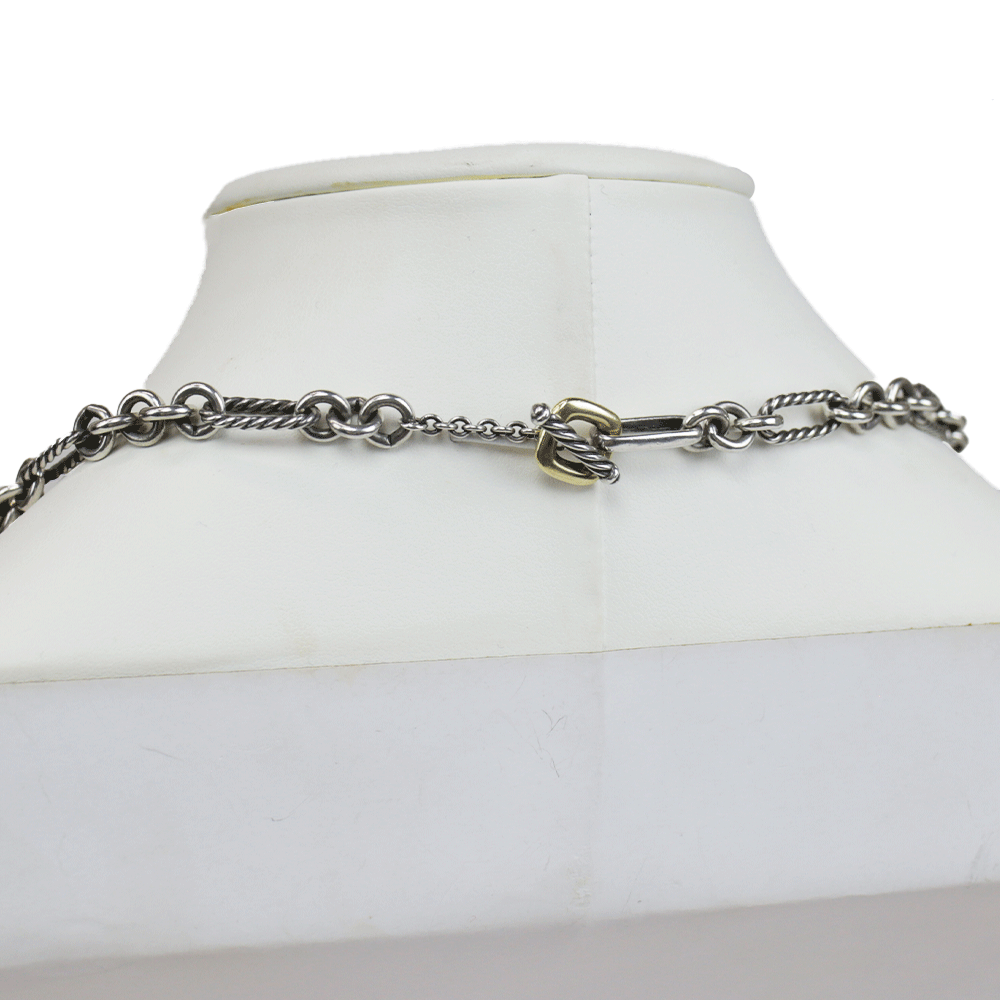 David Yurman Sterling Silver Figaro Chain Toggle Necklace