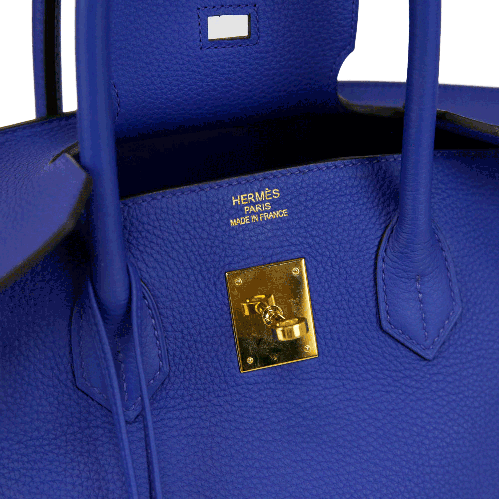 Hermès Blue Clemence Leather Birkin 35