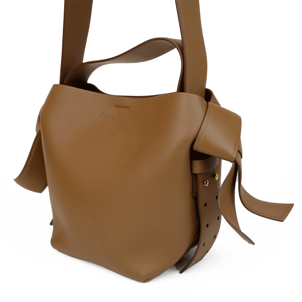 Acne Studios Mini Musubi Brown Leather Top Handle Bag