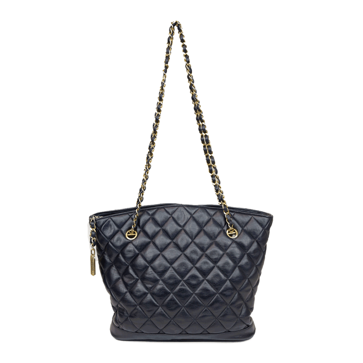 Chanel Vintage Navy Quilted Lambskin Shoulder Bag