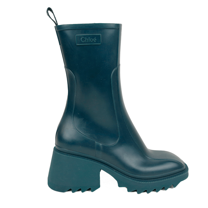 Chloé Teal Rubber Betty Rain Boots