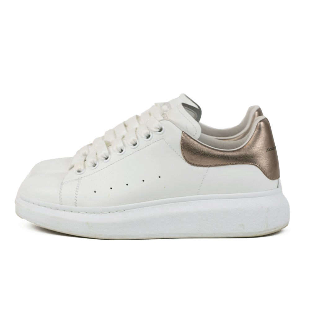 Alexander McQueen White & Rose Gold Oversized Sneaker