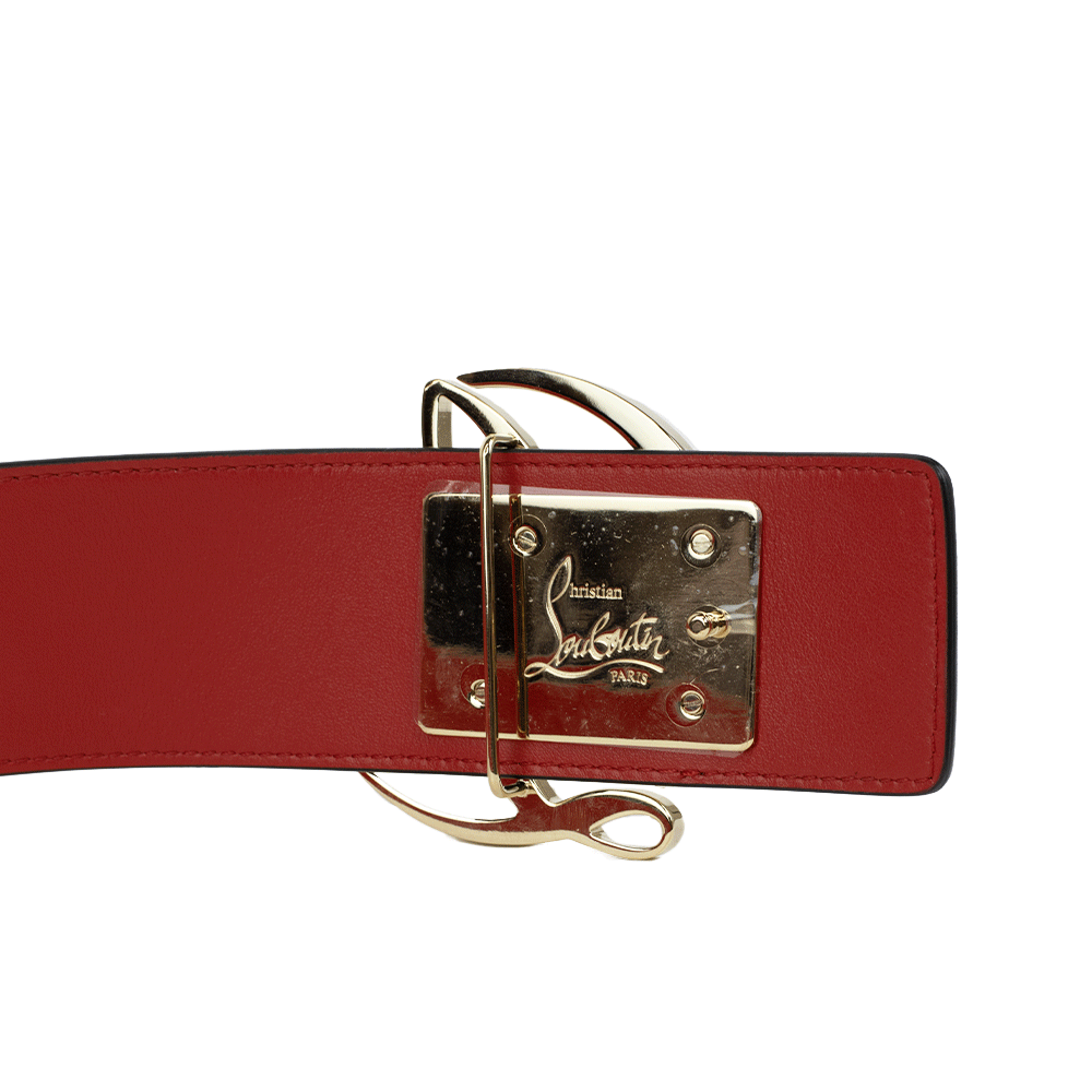 Christian Louboutin Loubiantic Logo Red Leather Belt