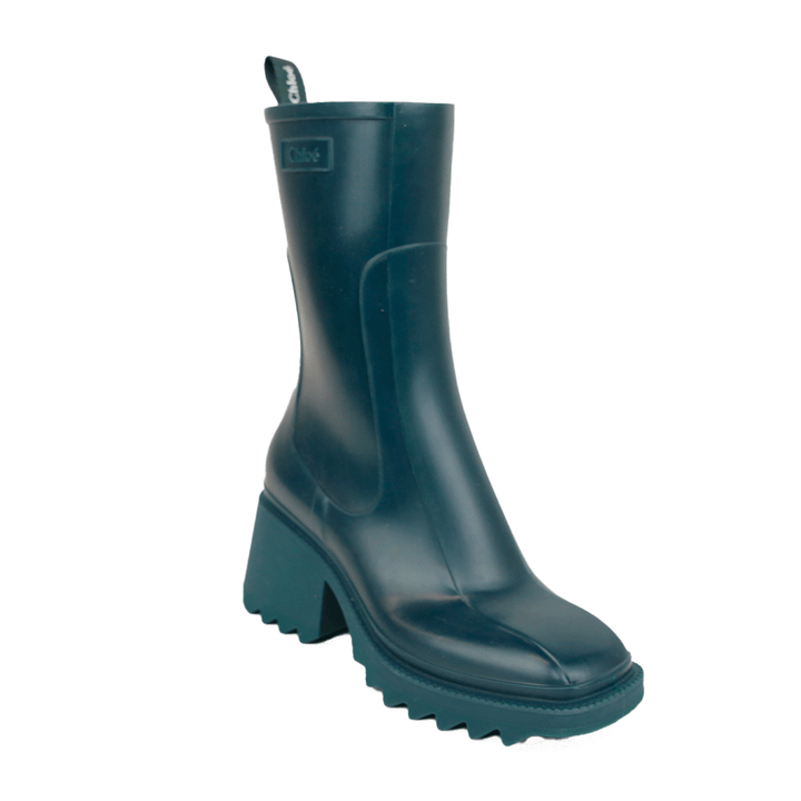 Chloé Teal Rubber Betty Rain Boots