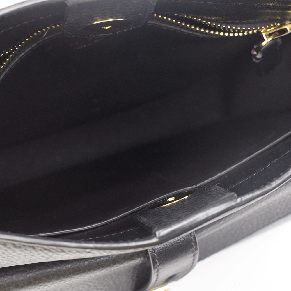 Tom Ford Small T Twist Black Leather Crossbody Bag