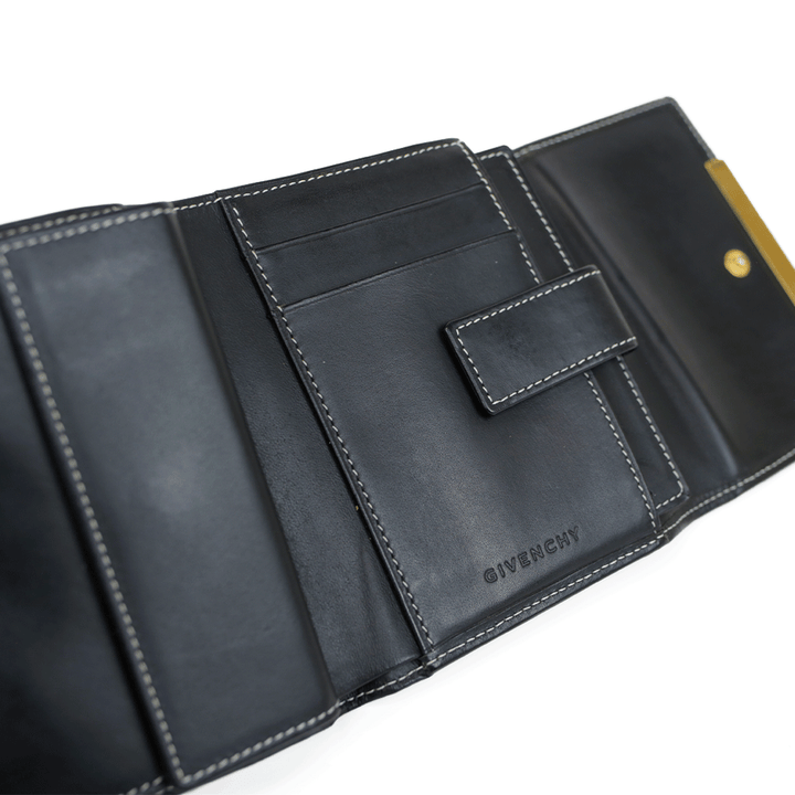 Givenchy Black Canvas & Leather Bi-Fold Wallet