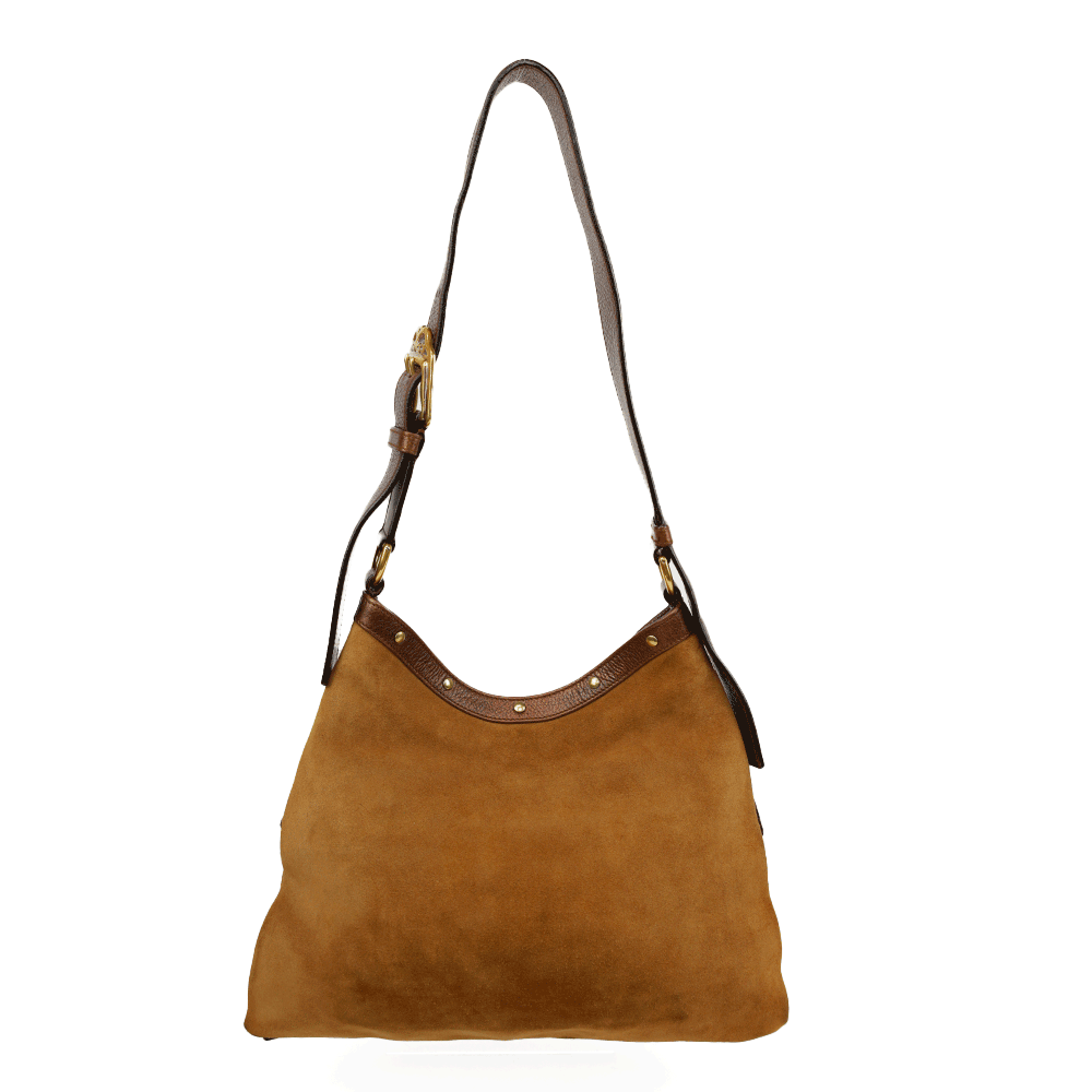 YSL Suede & Leather Vintage Sac Sparte Shoulder Bag