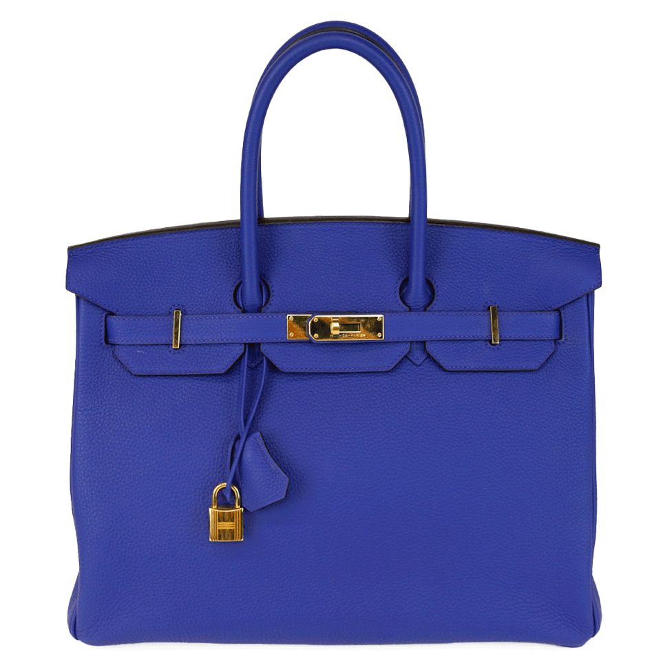 Hermès Blue Clemence Leather Birkin 35