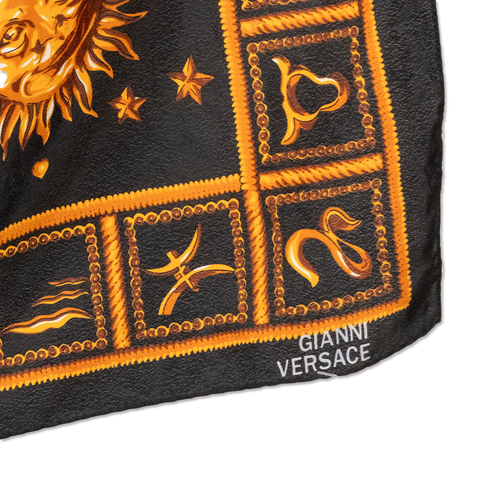 Versace Black and Orange Astrology Scarf