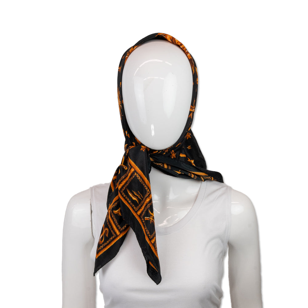 Versace Black and Orange Astrology Scarf