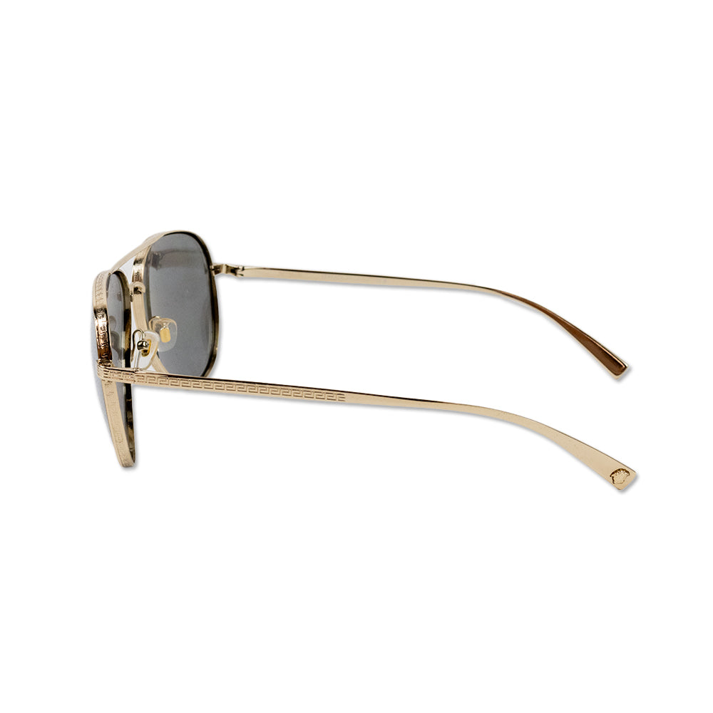 Versace Gold Frame Aviator Sunglasses with Mirrored Lenses