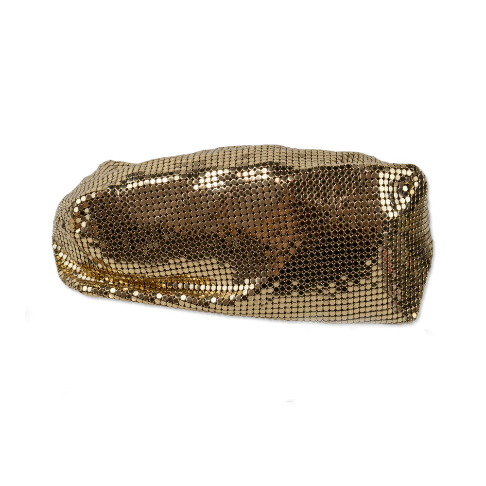 Whitting & Davis Gold Metal Mesh Crossbody