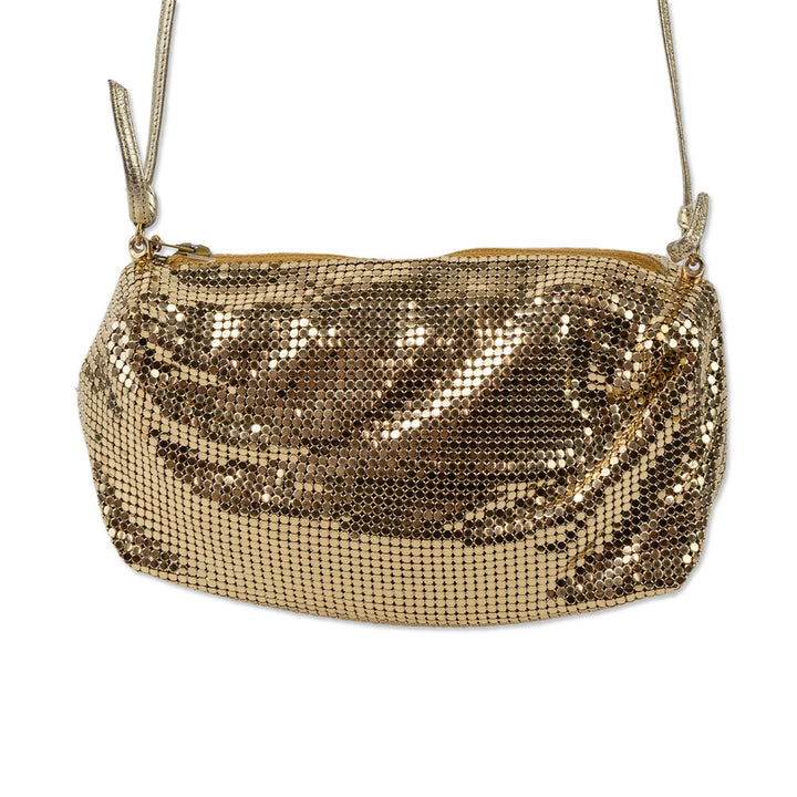 Whitting & Davis Gold Metal Mesh Crossbody