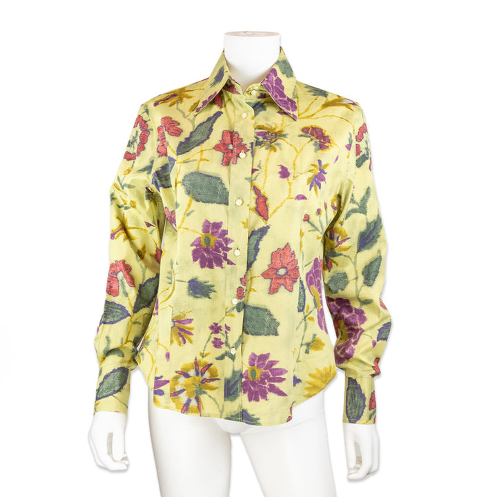 Etro Green Floral Printed Button Down