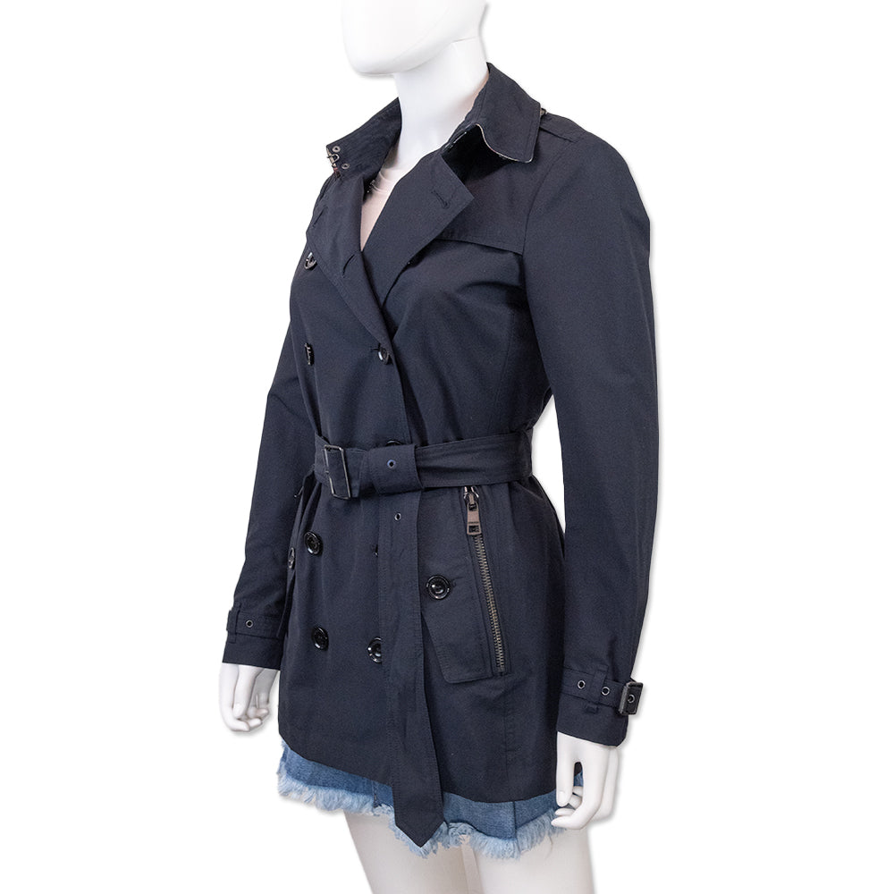 Burberry Brit Navy Belted Trench Coat