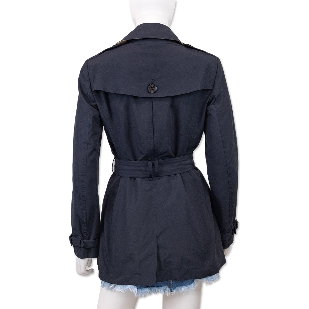 Burberry Brit Navy Belted Trench Coat