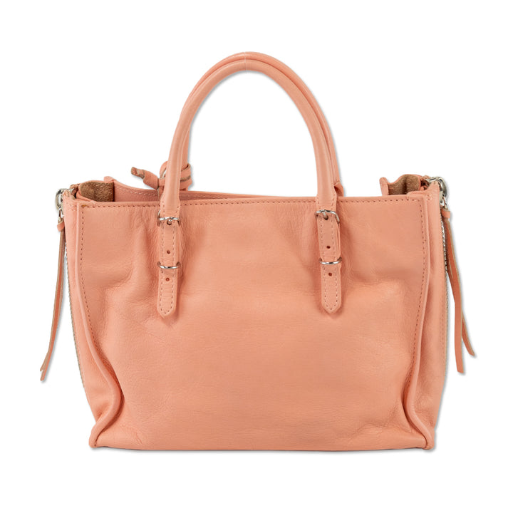 Balenciaga Peach Calfskin Leather Papier A4 Mini Tote