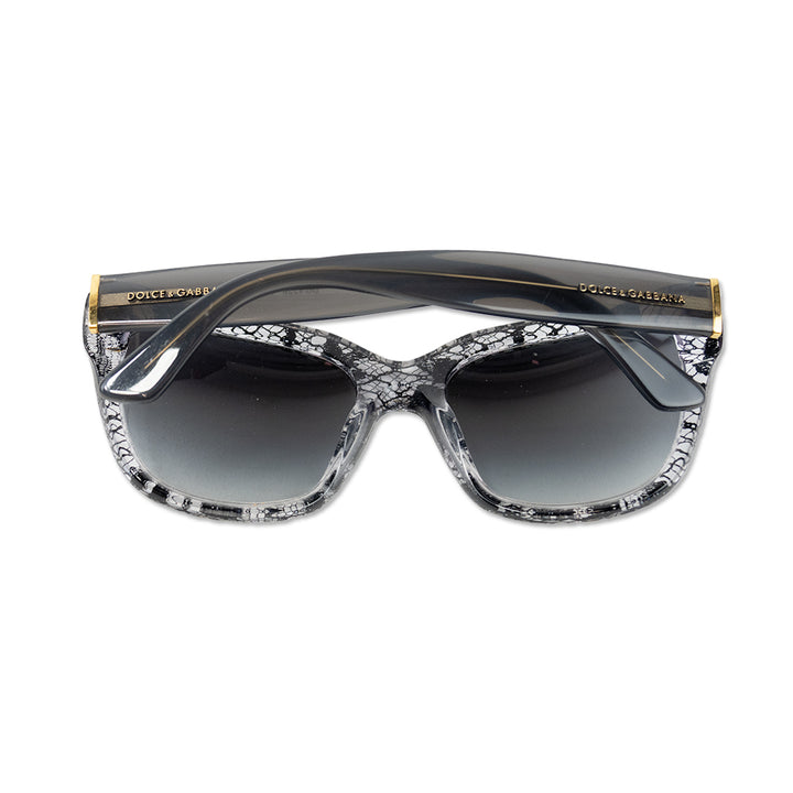 Dolce & Gabana Black Lace Square Sunglasses