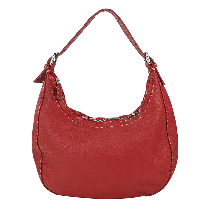 Fendi Vintage Red Hobo Shoulder Bag