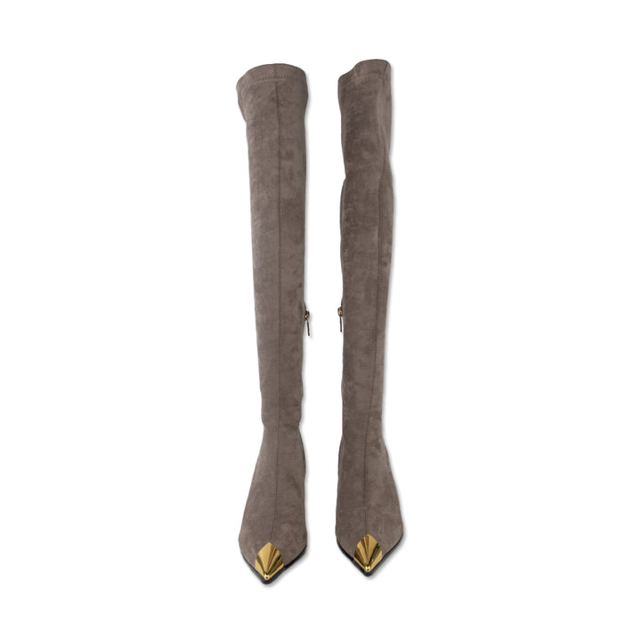 La Rosa Taupe Faux Suede Over-the-Knee Boots