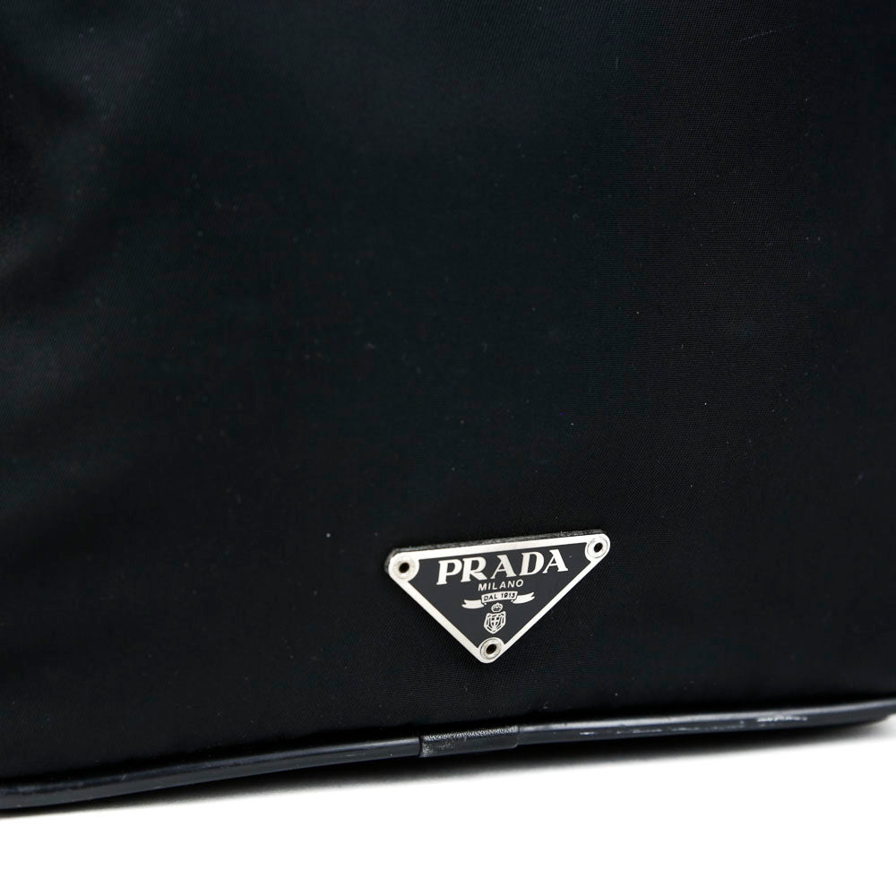 Prada Black Tessuto Nylon Vintage Small Messenger Bag