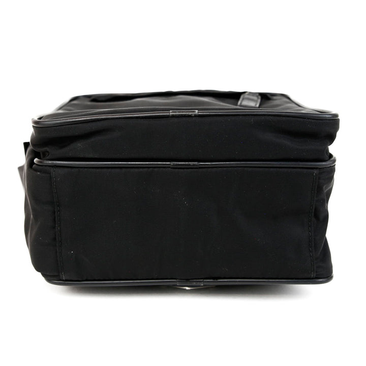 Prada Black Tessuto Nylon Vintage Small Messenger Bag