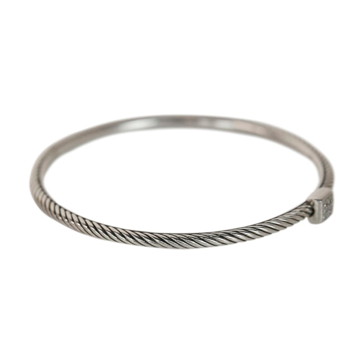 David Yurman Confetti Cable Classics Diamond & Sterling Silver Bangle Bracelet