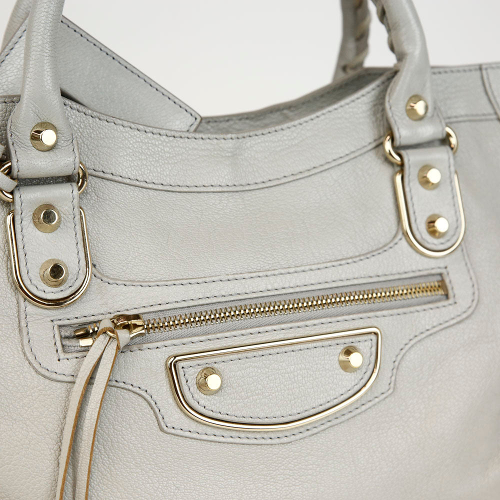 Balenciaga Light Gray Motocross Giant 12 City Bag