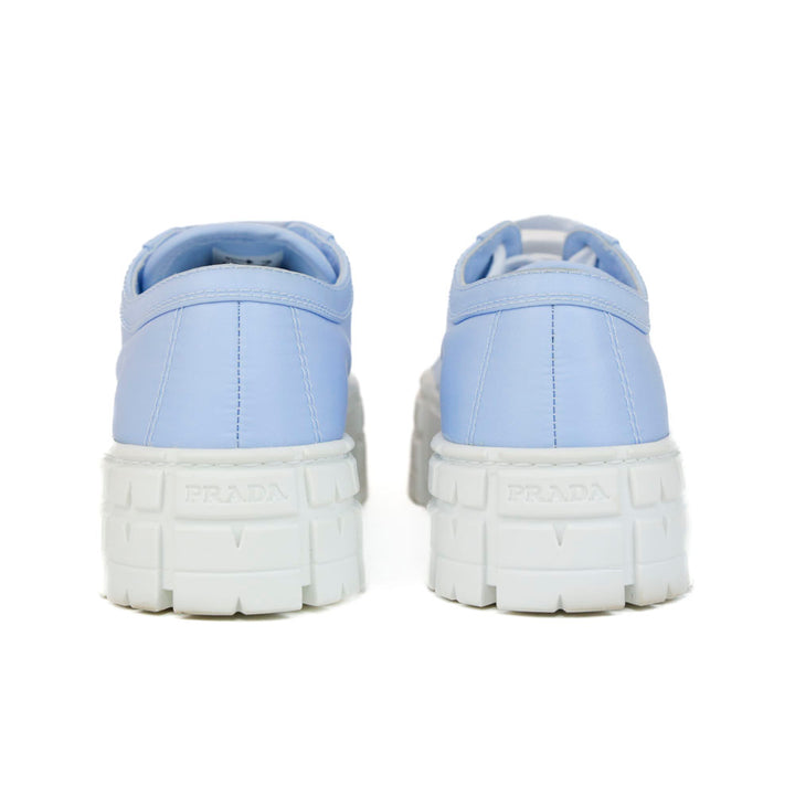 Prada Baby Blue Double Wheel Nylon Gabardine Platform Sneakers