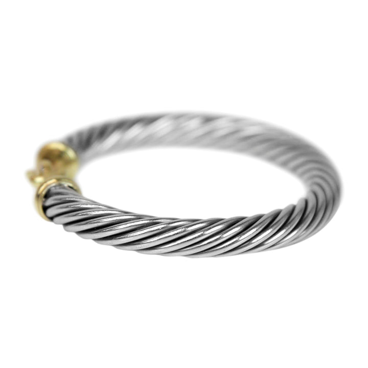 David Yurman Buckle Cable Diamond Bangle Bracelet