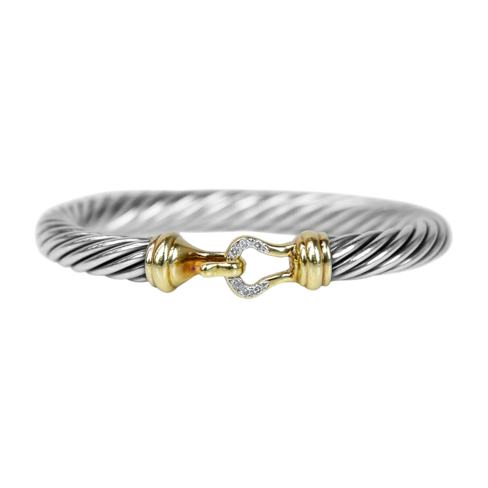 David Yurman Buckle Cable Diamond Bangle Bracelet