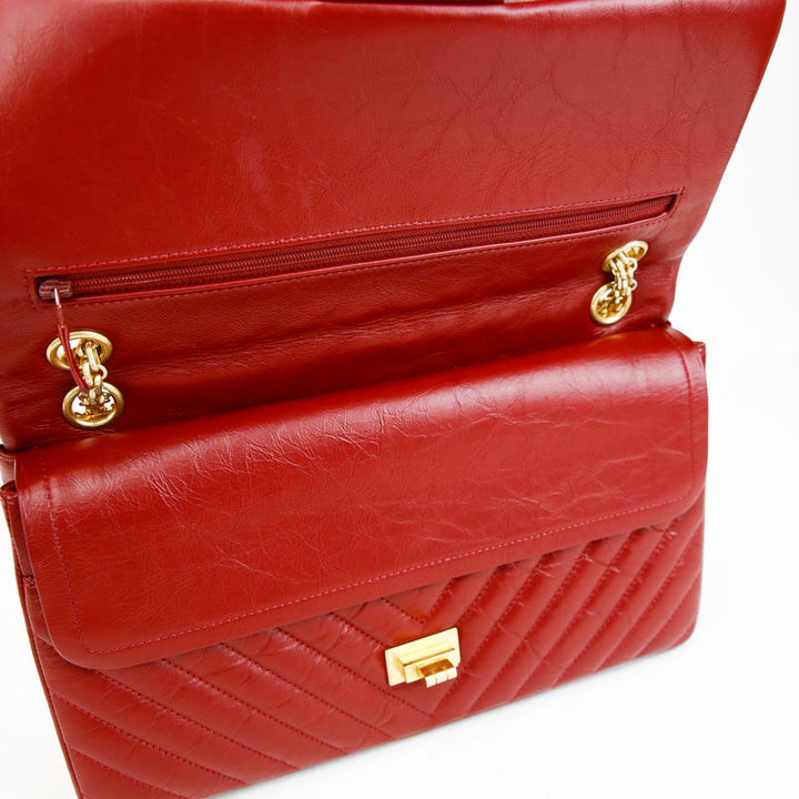 Chanel Red Aged Calfskin Reissue 225 Double Flap Bag