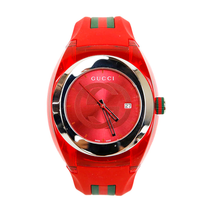 Gucci Stainless Steel & Red Rubber SYNC Watch