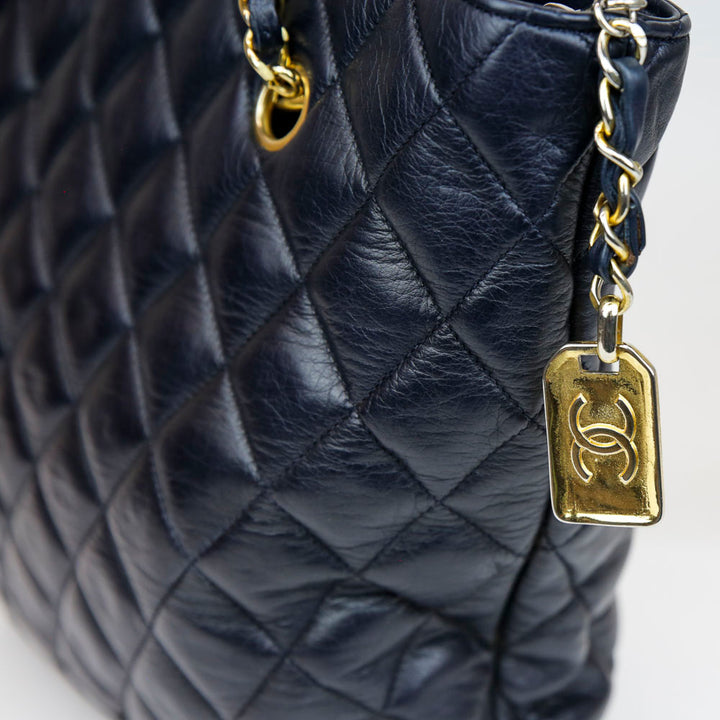 Chanel Vintage Navy Quilted Lambskin Shoulder Bag