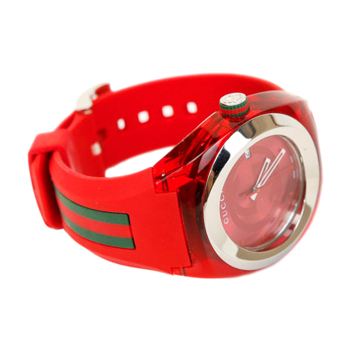 Gucci Stainless Steel & Red Rubber SYNC Watch