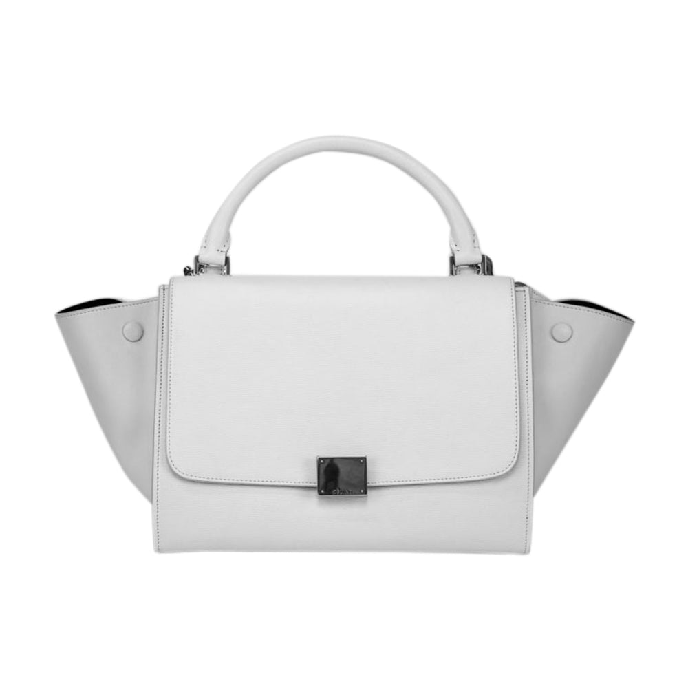 Celine White Leather Small Trapeze Bag