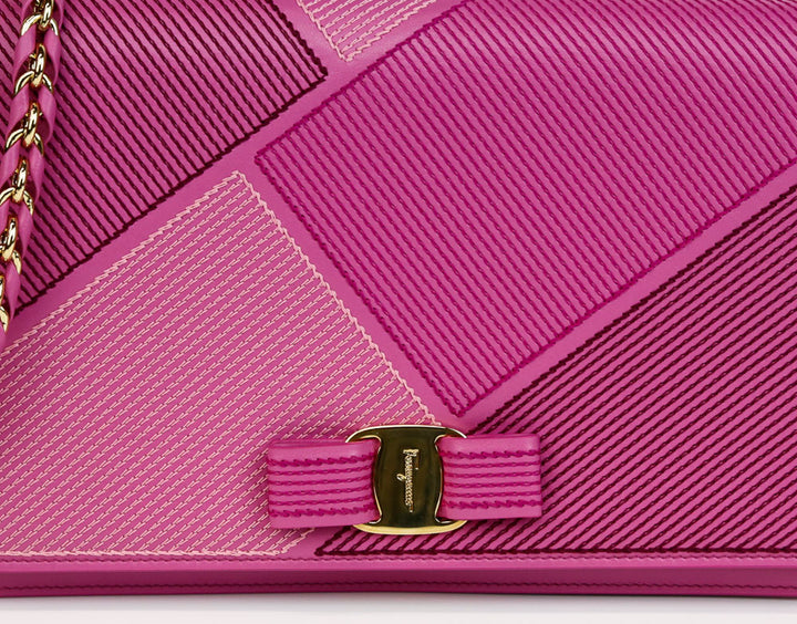 Salvatore Ferragamo Pink Leather Vara Bow Crossbody Bag