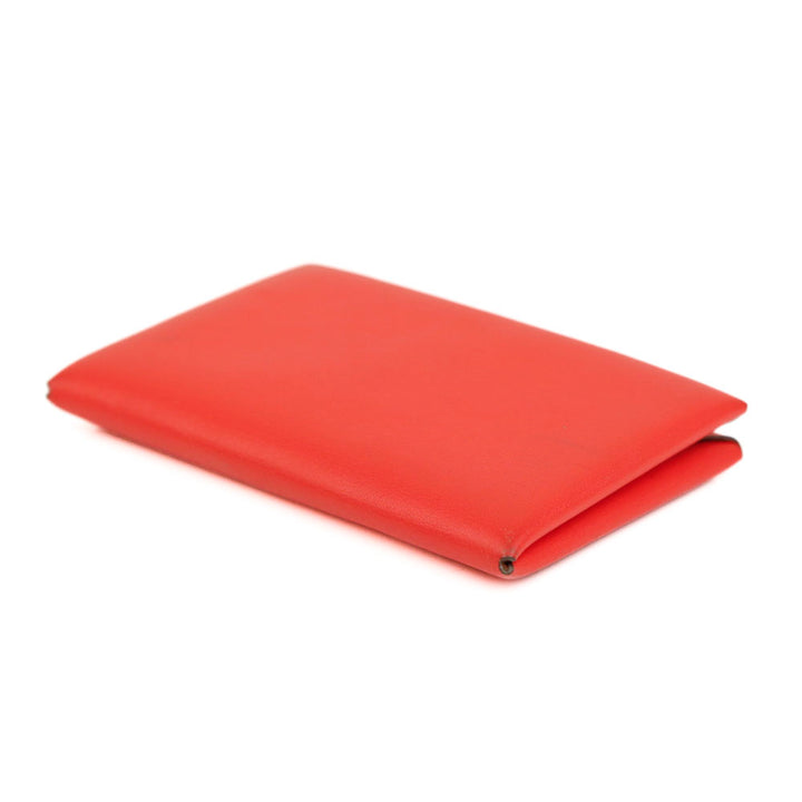 Hermès Coral Leather Calvi Card Holder