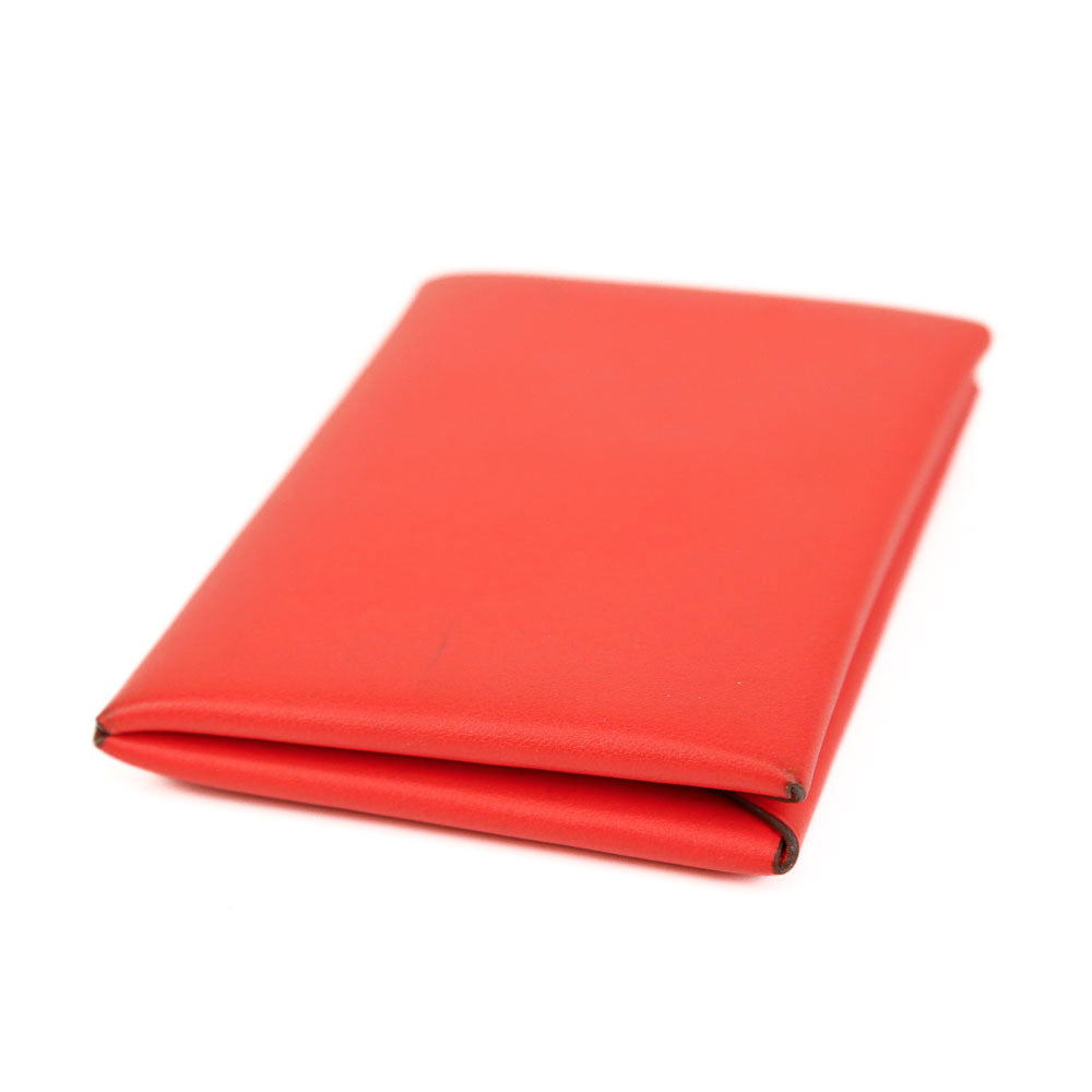 Hermès Coral Leather Calvi Card Holder