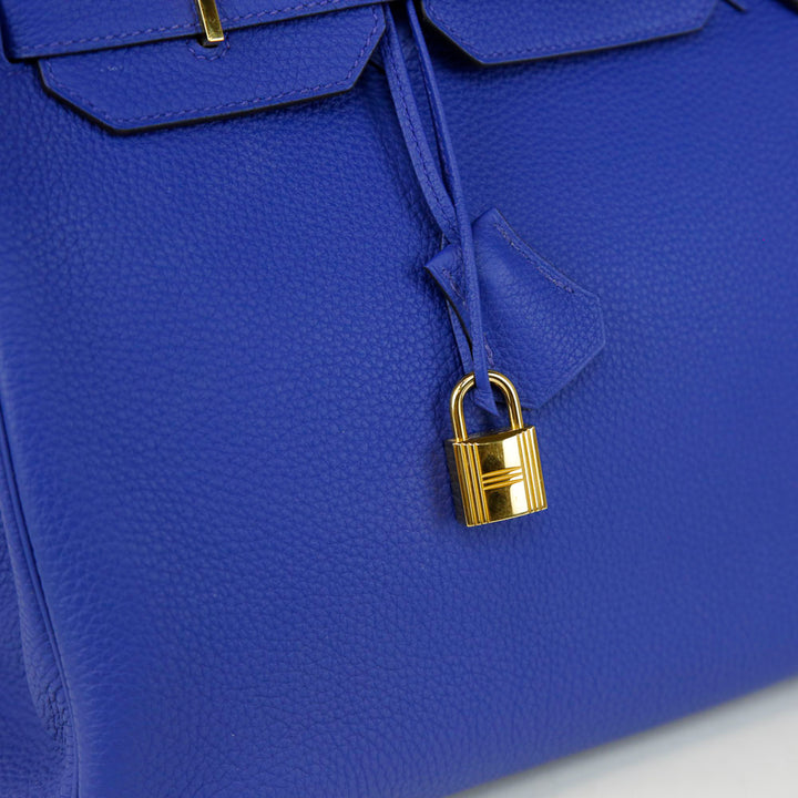 Hermès Blue Clemence Leather Birkin 35