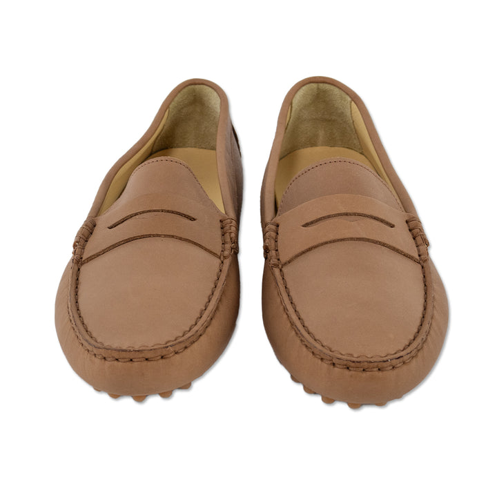 M. Gemi Tan Leather Penny Driver Loafers