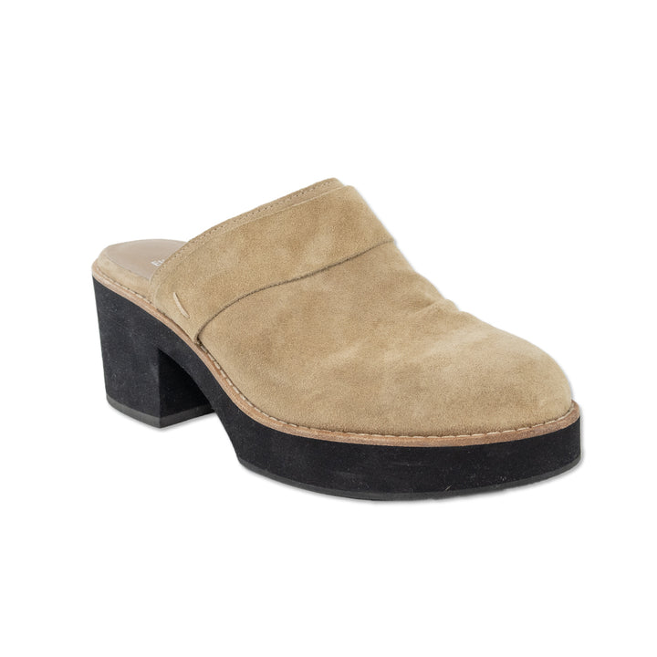 Eileen Fisher Hiya Beige Suede Platform Mule